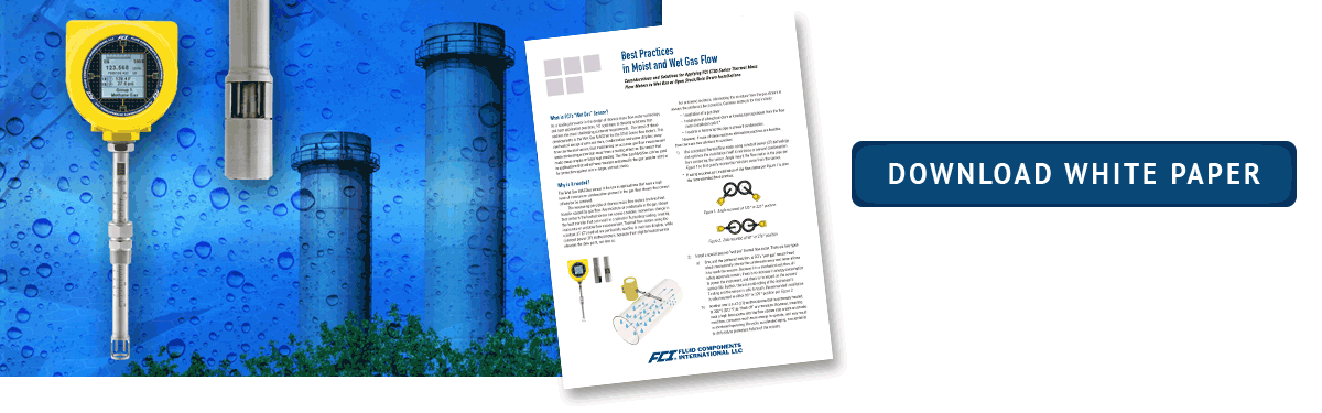 Illustration of ST80 flow meter with wet gas sensor head inserted in pipe; download white paper